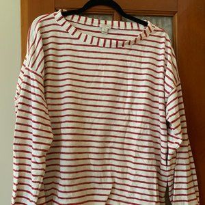 Comfy J Crew Red-Striped Sailor Sweatshirt
